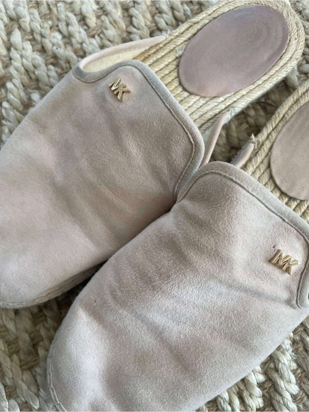 Michael Kors Blush Suede Slip-On Espadrille Mules